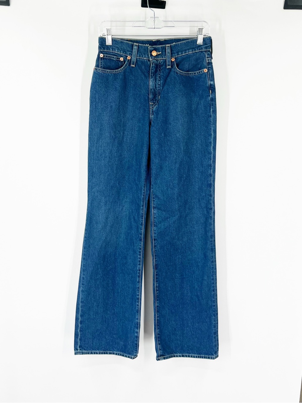 J. Crew High Rise ‘90s Wide Leg Jeans in Antique Blue Wash